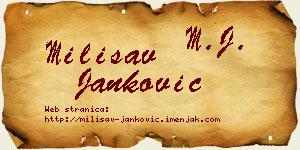 Milisav Janković vizit kartica